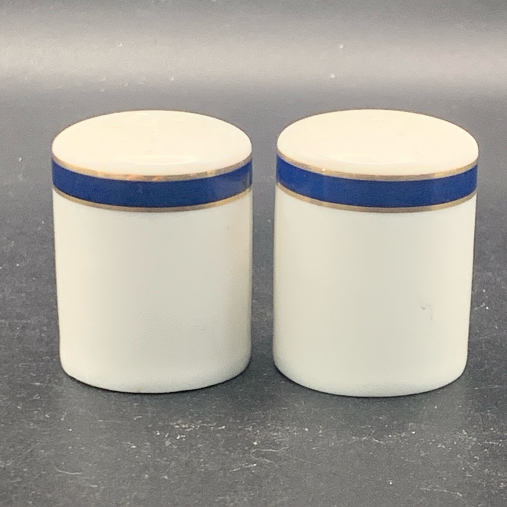 Vintage Salt & Pepper Shaker US Airways Airline USSH500/501 Blue White Gold Trim